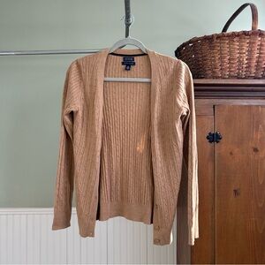 Tommy Hilfiger Women's Tan Cable Sweater Cardigan